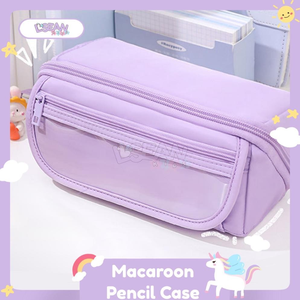 

PENCIL CASE ORGANIZER POLOS TAS PENSIL RISLETING LAPIS AESTHETIC KOREA WARNA PASTEL MACAROON KAPASITAS BESAR