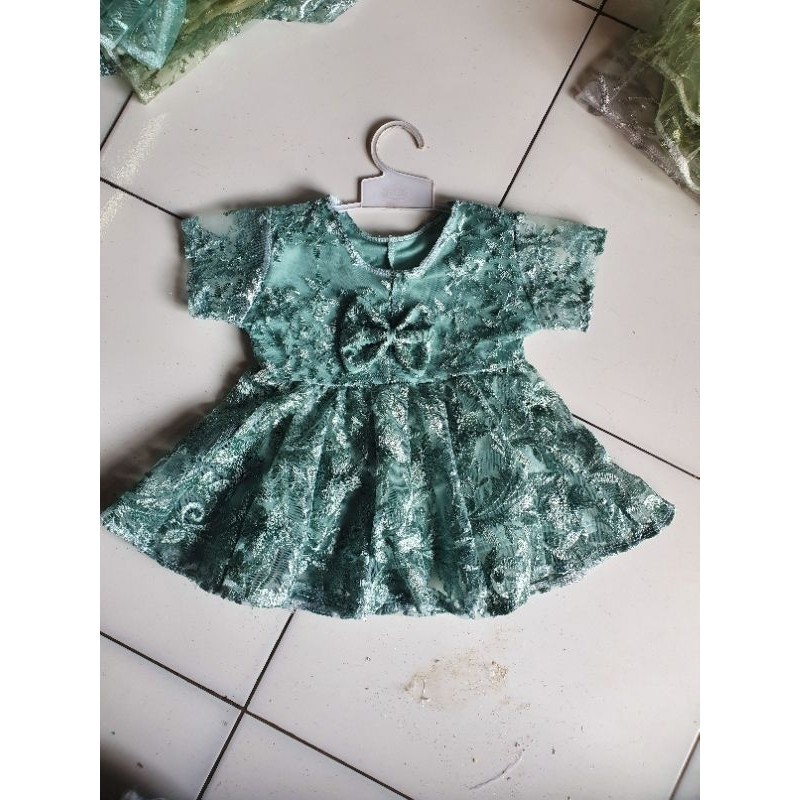 Dress Raisa Anak Usia 6-12 Bulan (XS) / Kebaya Brukat Anak / Dress Anak Full Brukat