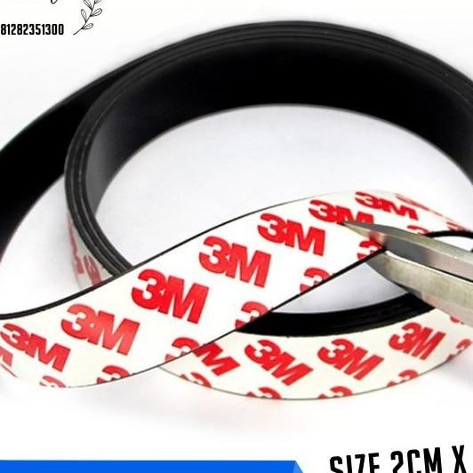 Magnet Strip Lembaran Karet Hiasan Kulkas Double Tape 3M Gulungan Roll