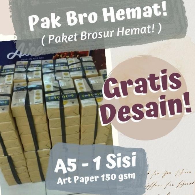 

Bombastic!! Paket Brosur Hemat - A5 1 Sisi Art Paper 150 Per Rim (Pakbro Hemat)