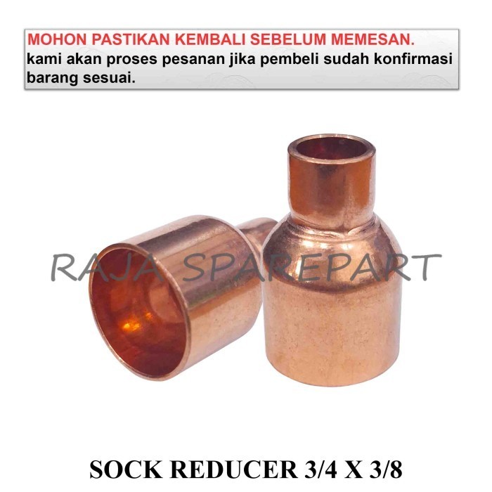 Buruan serbu] SOCK PIPA TEMBAGA / SOCK REDUCER AC TEMBAGA / SOCK REDUCER 3/4 X 3/8