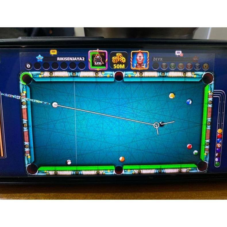 TY69 PLASTIK DAN STIKER GARIS PANTUL 8 BALL POOL/ANTI GORES 8 BALL POOL/TAMPERED GLASS 8 BALL POLL M
