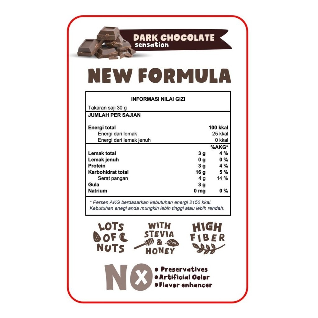 

Granola Timur Tengah 250 Gram - Granola 250gr Sereal Sehat Premium K02