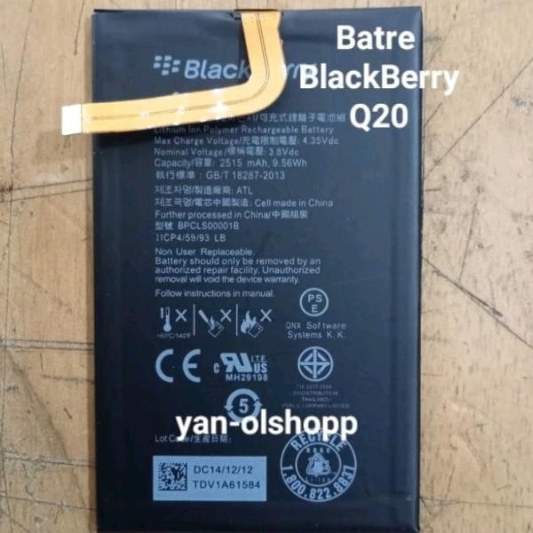 Batre baterai Blackberry Q20 ORI Battery Q20