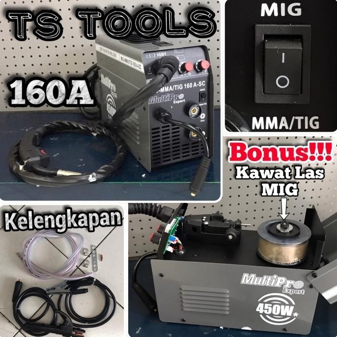 READY | MESIN LAS MIG 160A TIG MESIN LAS CO2 TANPA GAS MULTIPRO MIG 160A SC MURAH BERKUALITAS