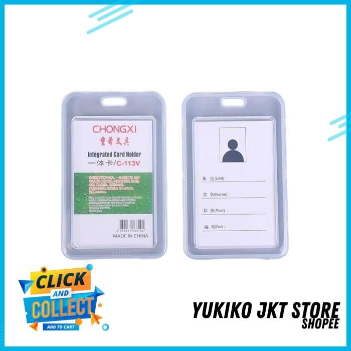 

CHONGXI C-113V TEMPAT ID CARD HOLDER COVER CARD FRAME ID NAMETAG NAME TAG NAMA 2 SISI PLASTIK PVC MODEL BOX TRANSPARANT BENING INTEGRATED C-113V KARTU ATM ETOLL EMONEY LANYARD GANTUNGAN KUNCI RETRACTABLE TELESCOPIC KEYCHAIN TARIK YOYO KEY RING BELT CLIP