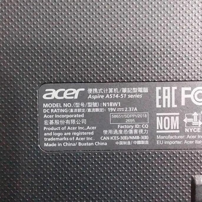Leptop Acer A514 Core I3-7020 4Gb/Hdd 1Tb Kualitas Bagus  Ready