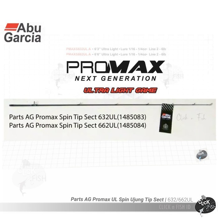 Abu Garcia Promax Ul Part Tip Rod Pmax662Ul - Ujung Joran Original