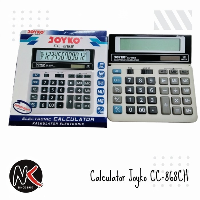 

Ready Calculator / Kalkulator Joyko 12 Dijit CC-868