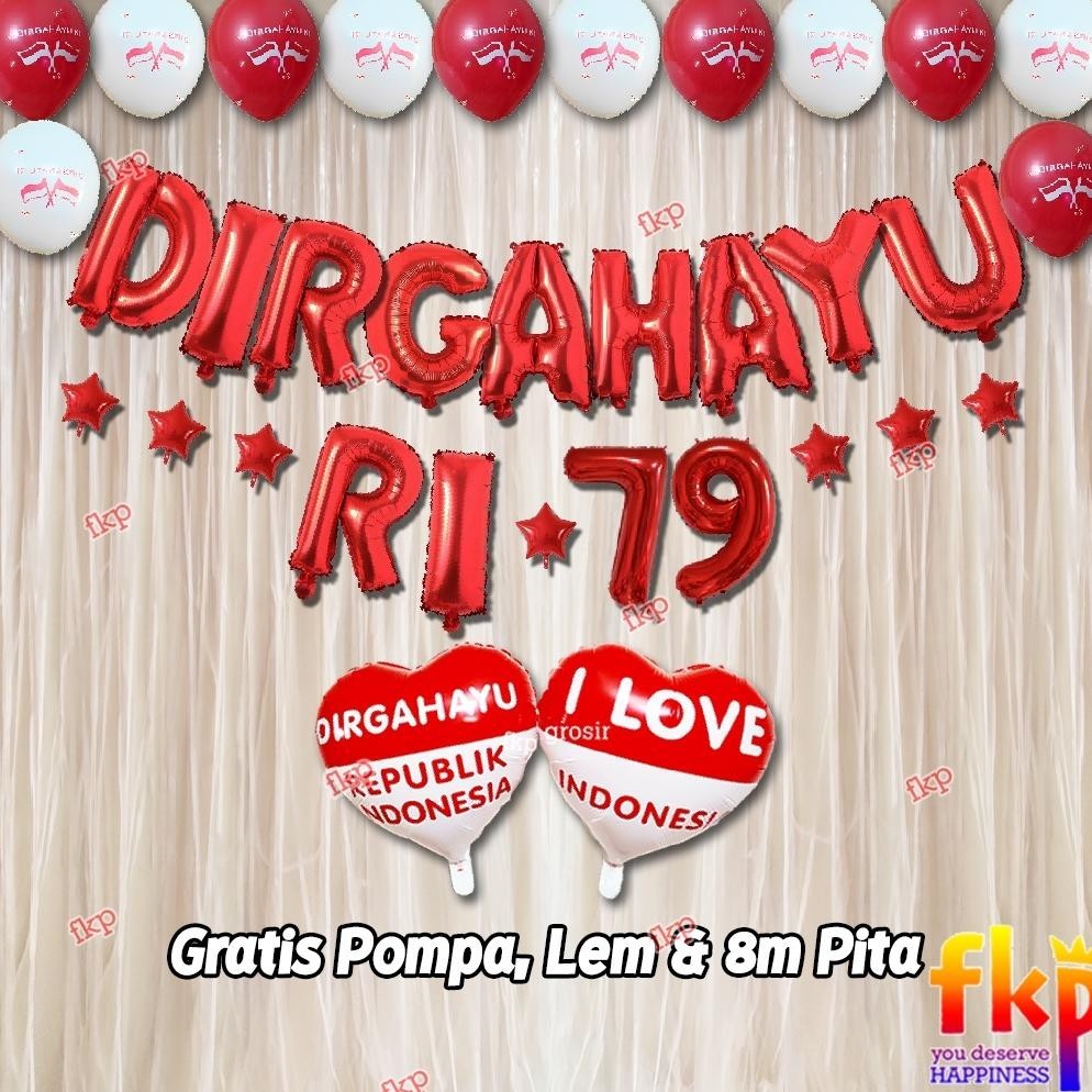 SDF FUN KIDS PARTY Paket Dekorasi Balon Dirgahayu RI / Balon HUT RI / 17an Agustusan / Dekorasi Mera