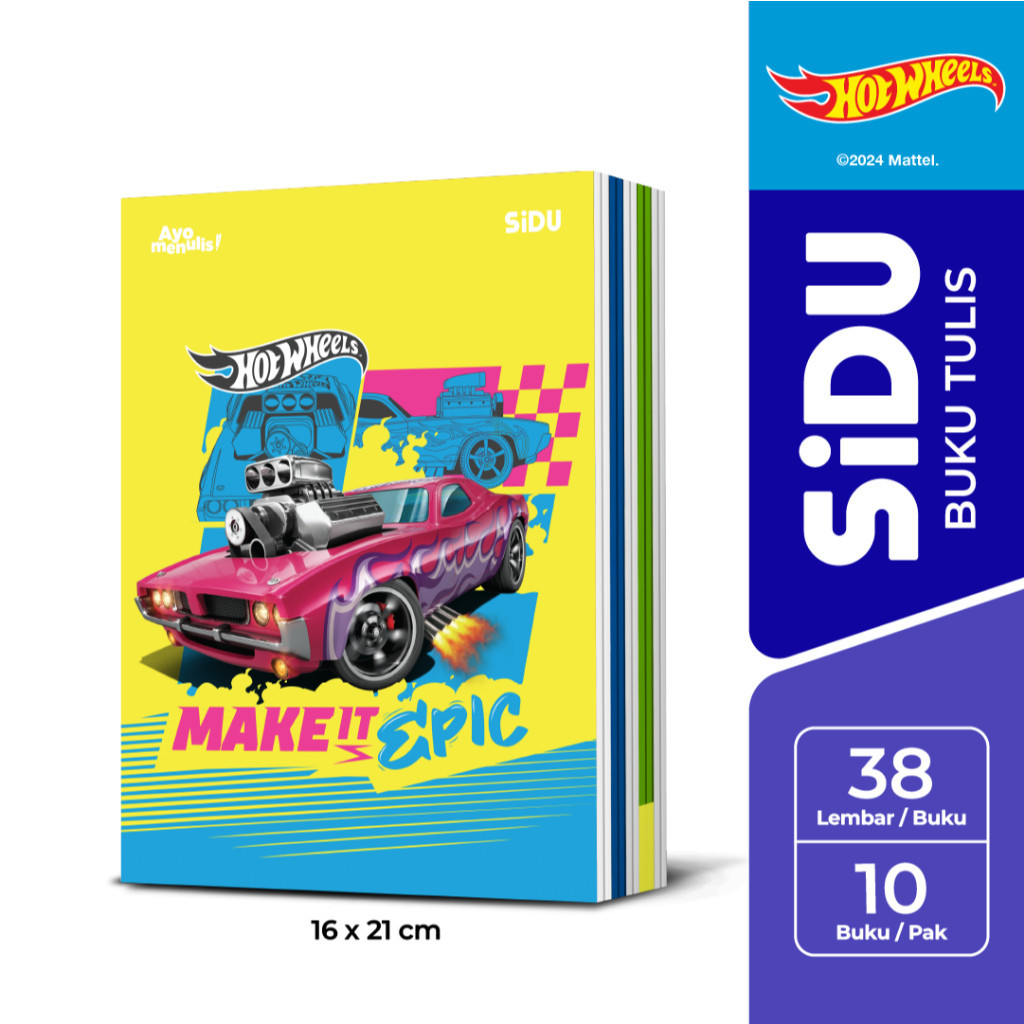 

[ONE's Stationery] SiDU Buku Tulis Hot Wheels 38 Lembar - 10 buku SDU EB 38 HW