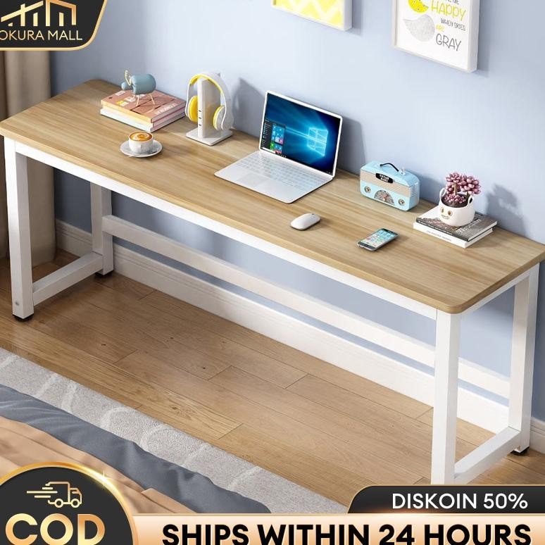Kayu SolidMeja Kantor 160CM Meja Makan Meja Belajar Meja Makan Minimalis Meja Belajar Besi