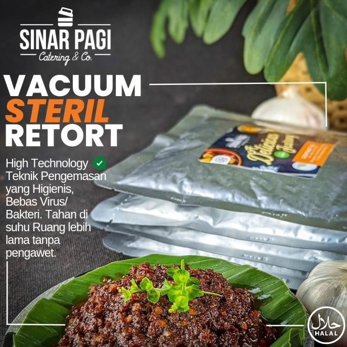 

RENDANG SAPI PREMIUM SINAR PAGI (Kemasan Vacuum Steril Tahan Lama) HFS