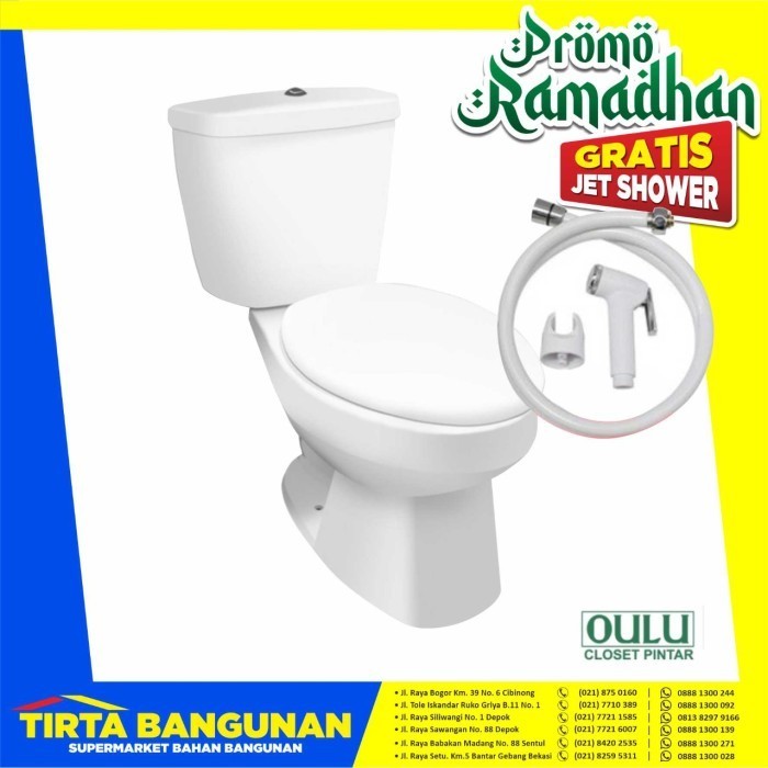 Ready PROMO RAMADHAN KLOSET DUDUK OULU A626 CLOSET TWO PIECE FREE JET SHOWER