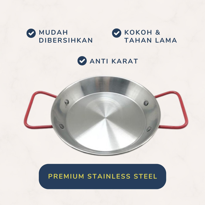 Paella Pan Wajan Datar Pan Datar Korea Stainless Steel