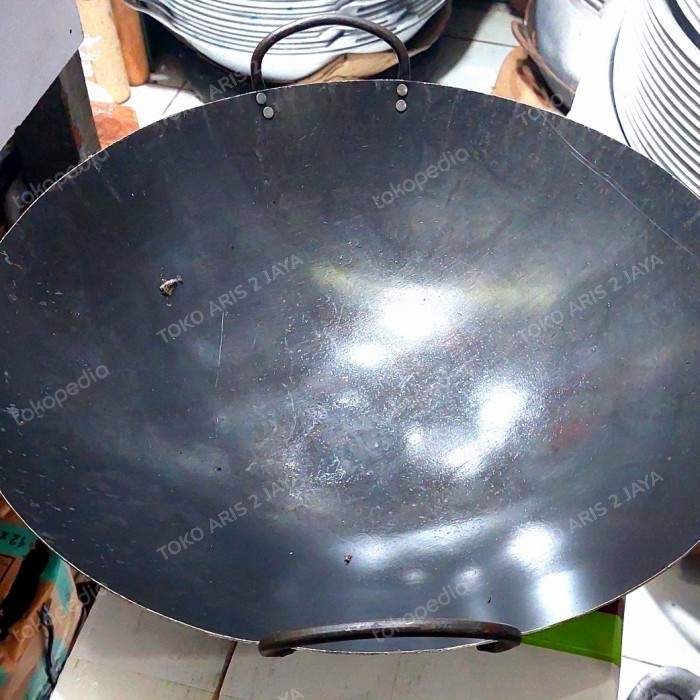 Wajan Baja Tebal Kuali Baja Hitam Tebal 48 Cm