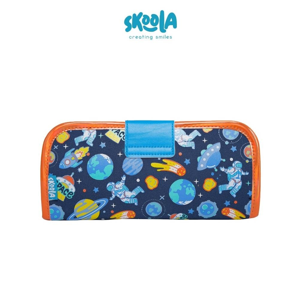 

KU09 Skoola Tempat Pensil Lipat 3 Pencil Case Threefold Anak Laki - Laki Lucu Dinosaurus Astronot - Pensy Original