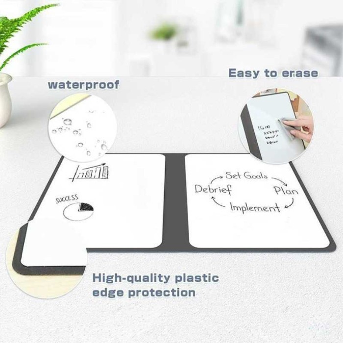 

Papan Tulis Portable Lipat ni Size A5 Whiteboard Cover Kulit Pu Leather White Board dan Spidol