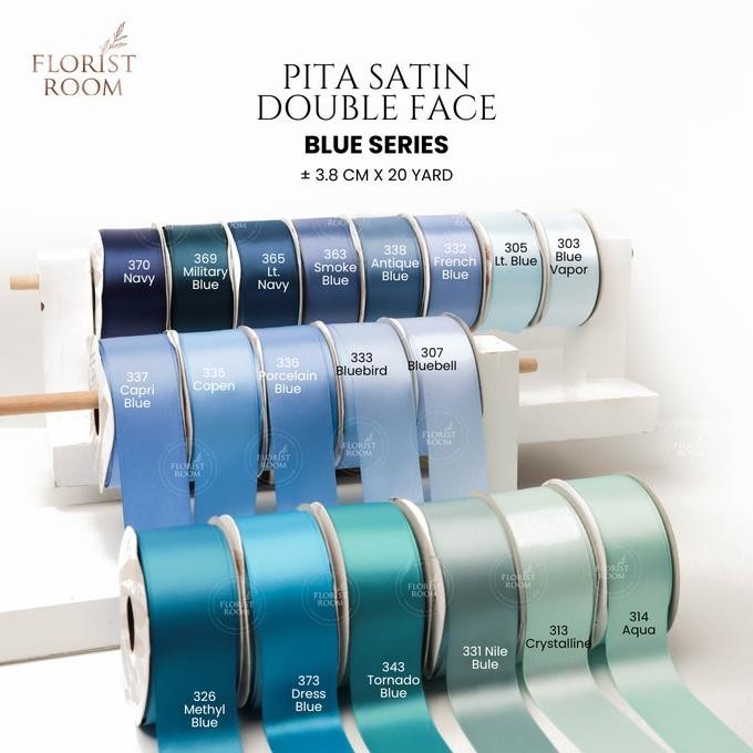 

Pita Satin Double Face Blue Series 3.8cm x 20yard