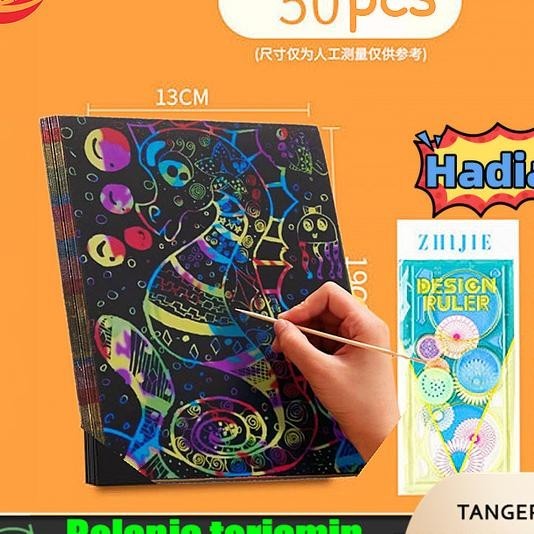 

50 Buah 32K Set Goresan Mainan Lukisan Set Ggaris Spirograph Deluxe