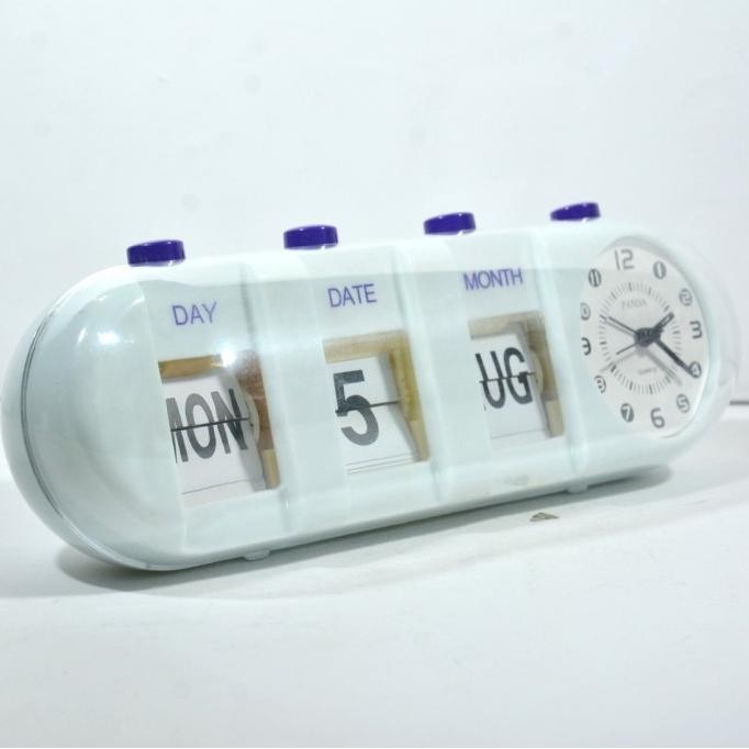

Flip Clock Jam Meja Flip Clock Retro Vintage Warna Putih Alarm Clock CM