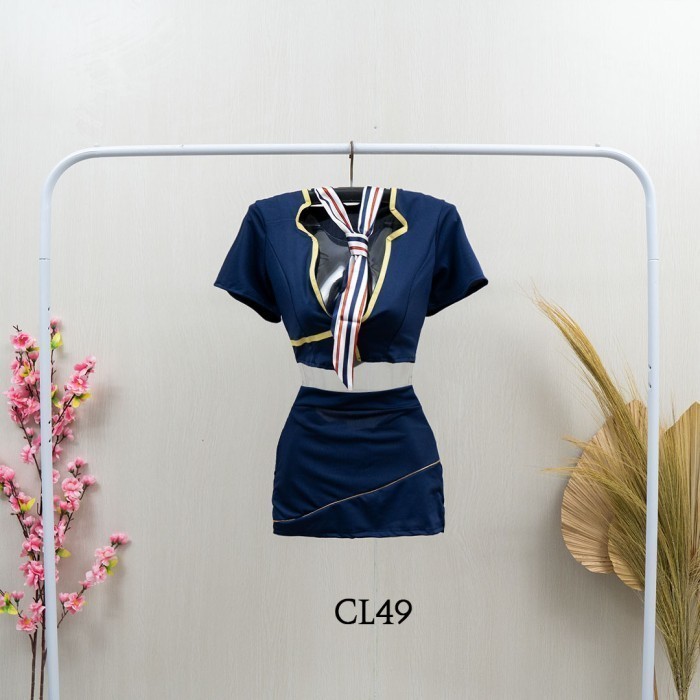 BOOM SALE LINGERIE SEXY KOSTUM PRAMUGARI COSPLAY KOSTUM FLIGHT ATTENDANT CL49