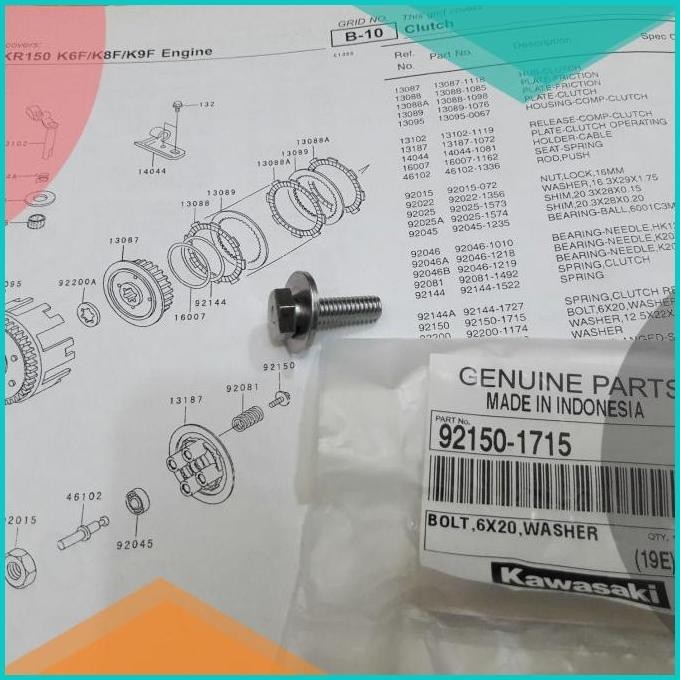 satu set baut per kopling ninja r dan rr 8JVLZ4 limited stock