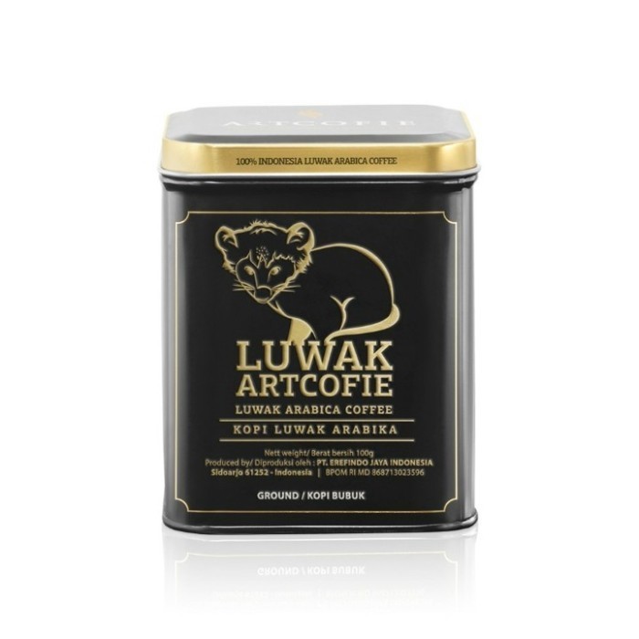 

Secrenada - Artcofie Kopi Luwak Arabica Tin Box Ground Bubuk 100Gr Kopi Bubuk