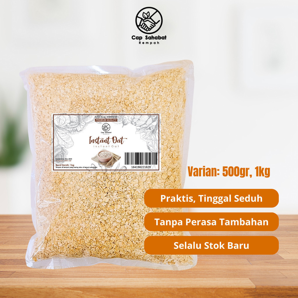 

500gr Instant Oats / Quick Rolled Oat / Gandum Utuh / JSR 100% PREMIUM QUALITY