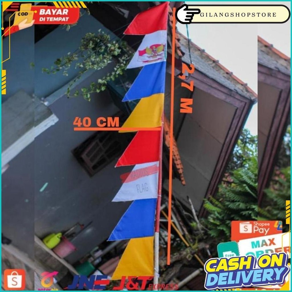 BENDERA UMBUL-UMBUL WARNAWARNI PROMO  PANJANG 2,7 M COD