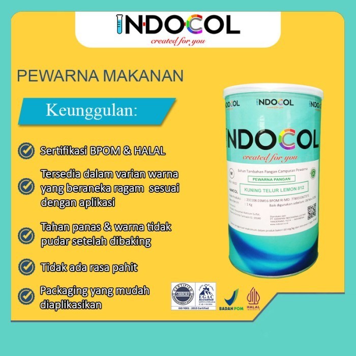 

Terlaris Pewarna Makanan INDOCOL KUNING TELUR LEMON 812 (LEMON EGG YELLOW) SALE