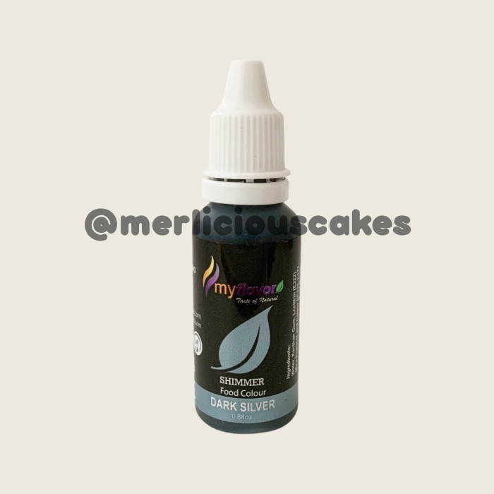 

Terlaris My Flavor Dark Silver Shimmer for Cake Painting Pewarna Makanan Halal SALE