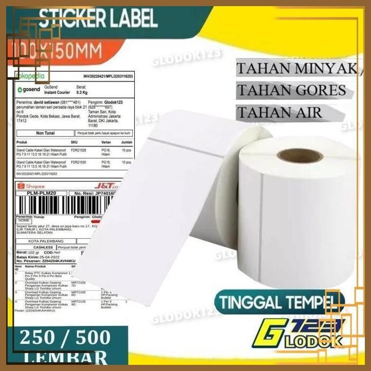 

[GLD] Label Barcode Kertas Thermal Sticker Resi Alamat Sticker 100 X 150 MM