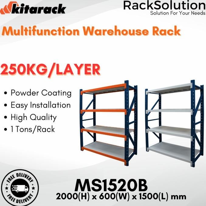

TERBARU - KITARACK MS1520 STARTER Rack Gudang 2 Meter Multifungsi P. 1.5 Meter