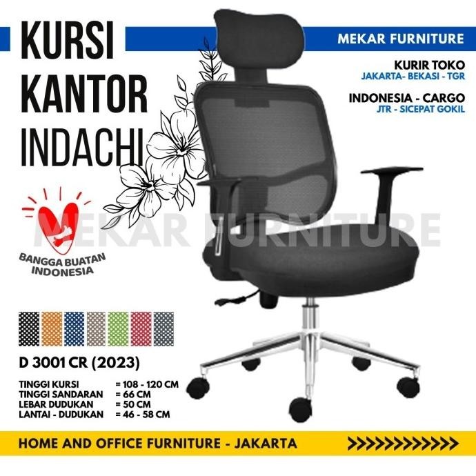 Kursi Kantor Indachi D 3001 Cr - Kaki Chrome