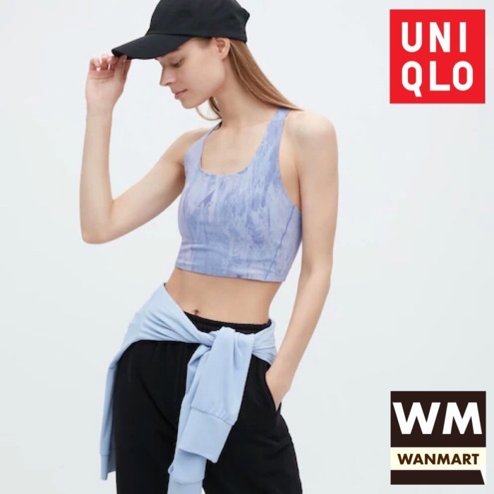 UNIQLO Women Sport BRA Olahraga Wanita Tanpa Kawat Blue