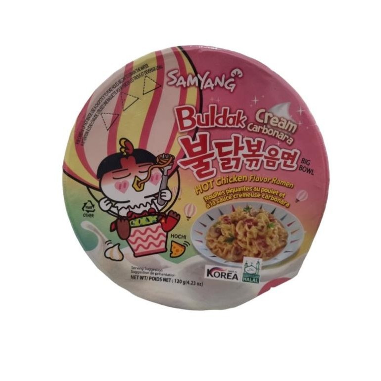 

Samyang Cream Carbonara Buldak Hot Chicken Ramen Cup Bowl Mie Instan TAC