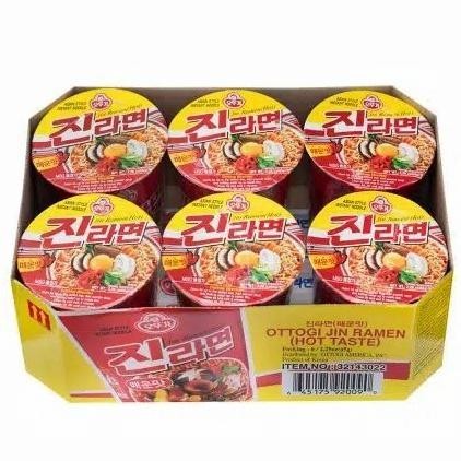 

Ottogi Jin Ramen Hot Spicy Cup (62grx6pcs) 270gram* TAC