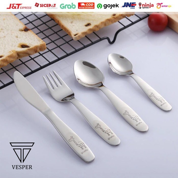 Alat Makan Anak / Sendok Garpu Pisau Anak / Sendok Garpu Kecil Lucu