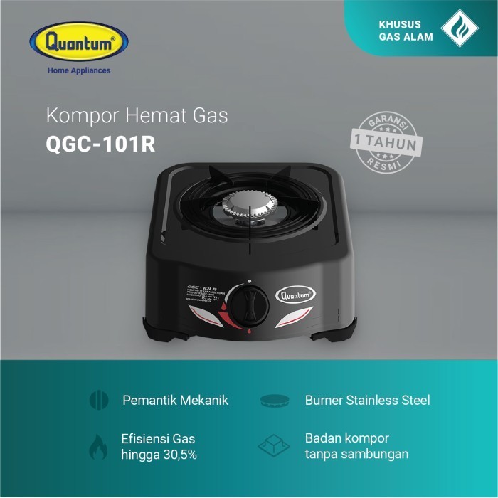 KOMPOR GAS QUANTUM KHUSUS GAS ALAM / PGN / LNG / 1 TUNGKU QGC 101 R