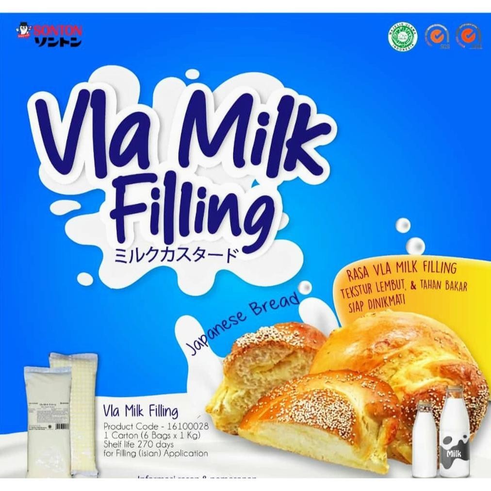 

BDF Sonton Vla Isian Susu / Milk Filling / Isian Roti Kue -1kg TERLARIS