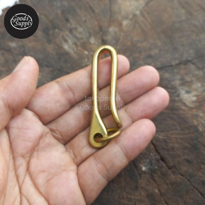 

((((()paling dicari] Brass Snap Hook Fish Hook Keychain - Kait Gantungan Kunci