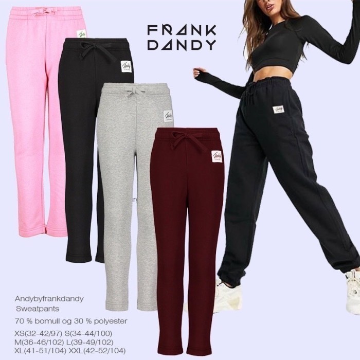 Gratis Ongkir [4warna] ANDY by FRANK DANDY Sweatpants Celana Panjang Branded Ori - Gray XS Bagus