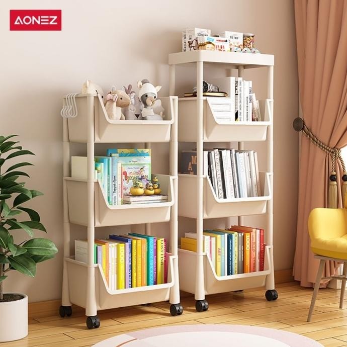 AONEZ Rak Dapur Pagar Tinggi Rak Buku Rak Susun Rak Serbaguna Plastic