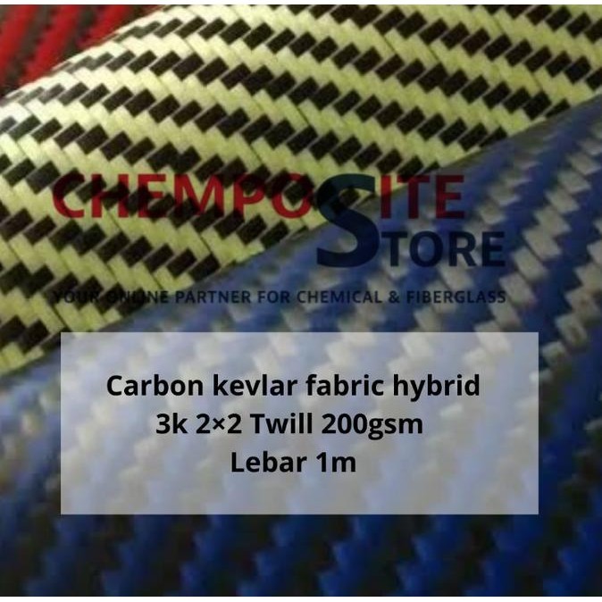 karbon serat karbon kevlar hybrid fabric carbon kevlar merah kuning biru oren