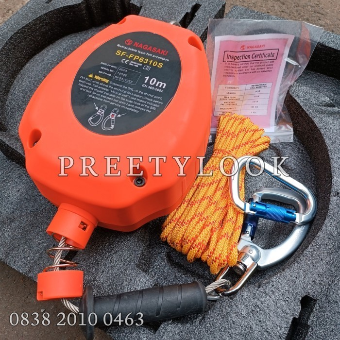 RETRACTABLE FALL ARRESTER 6 10 20 METER NAGASAKI FALL ARESTER SAFETY