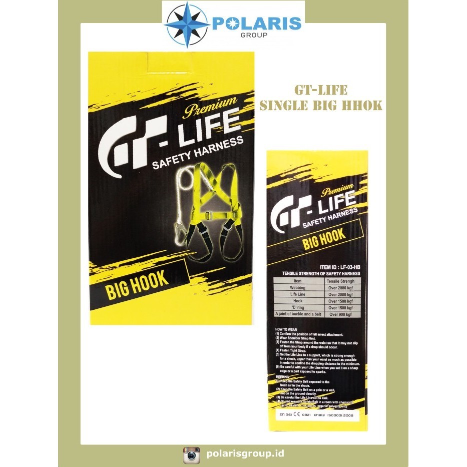 BODY HARNESS SINGLE BIG HOOK / SAFETY BELT / GT-LIFE