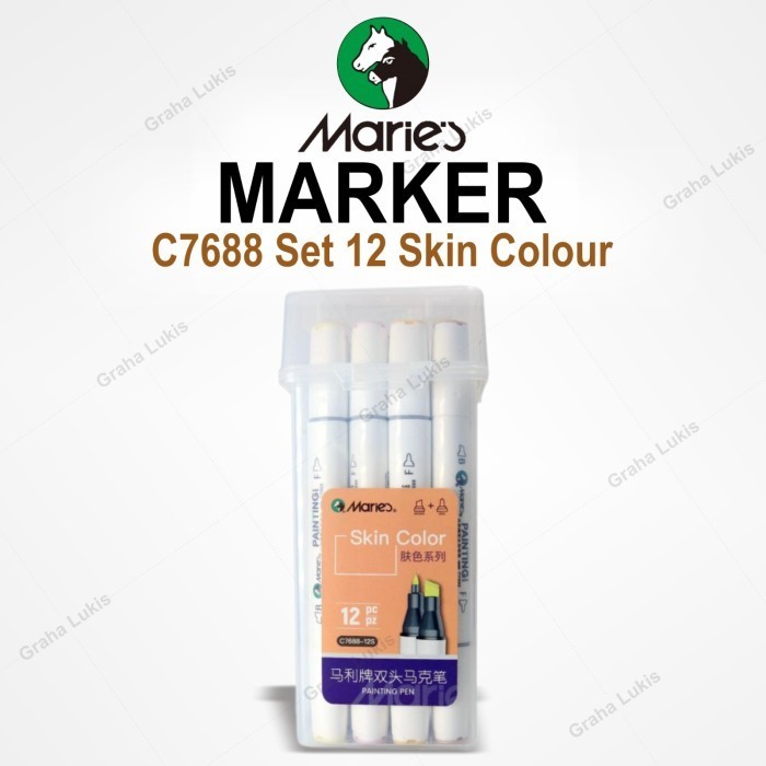 

Maries Marker Set 12 SKIN TONES / SKIN COLOR /COLORING / SKETCH MARKER