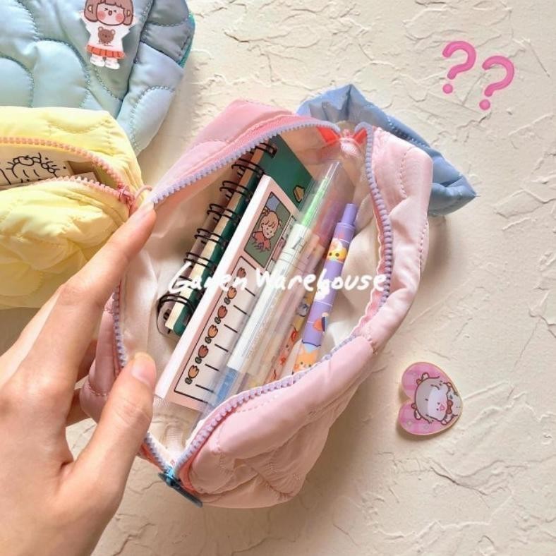 

[GW] Tempat Pensil Kain Korea Pastel Pouch Make Up Lucu Aesthetic Motif Bunga FLASH SALE