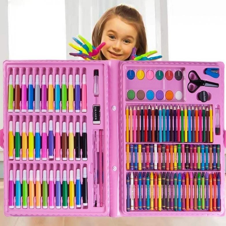 

crayon set 150pcs anak cat air mewarnai anak set gambar anak mengganbar anak pensil warna set BISA COD